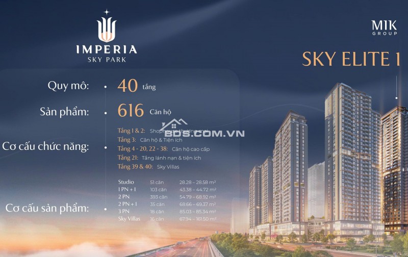 Căn hộ chung cư cao cấp thuộc dự án Imperia Sky Park